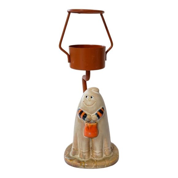 Yankee Candle Ghost Candle Holder Halloween Ceramic Ronnie Walter NO SHADE Vtg - Picture 10 of 16